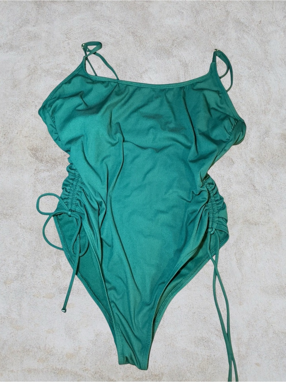 Teal Ruched One-Piece Swimsuit - Picture 1 of 7